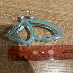 Clear and Teal Hair Clip